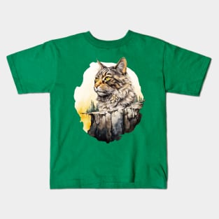 Cat and Mountain Kids T-Shirt